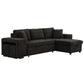 Modern L-Shape 3 Seat Reversible Sectional Couch, Pull Out Sleeper Sofa With Storage Chaise And 2 Stools For Living Room Furniture Set - Furniture Home Direct
