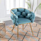 Luxury Modern Simple Leisure Velvet Single Sofa Chair Bedroom Lazy Person Household Dresser Stool Manicure Table Back Chair - Furniture Home Direct