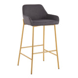 Daniella - Contemporary / Glam Fixed Height Bar Stool (Set of 2) - Furniture Home Direct