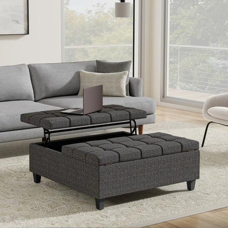 Harrison - Upholstered Coffee Table Storage Ottoman - Furniture Home Direct