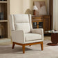 Wide Modern Accent Chair With Wood Legs For Living Room - Furniture Home Direct