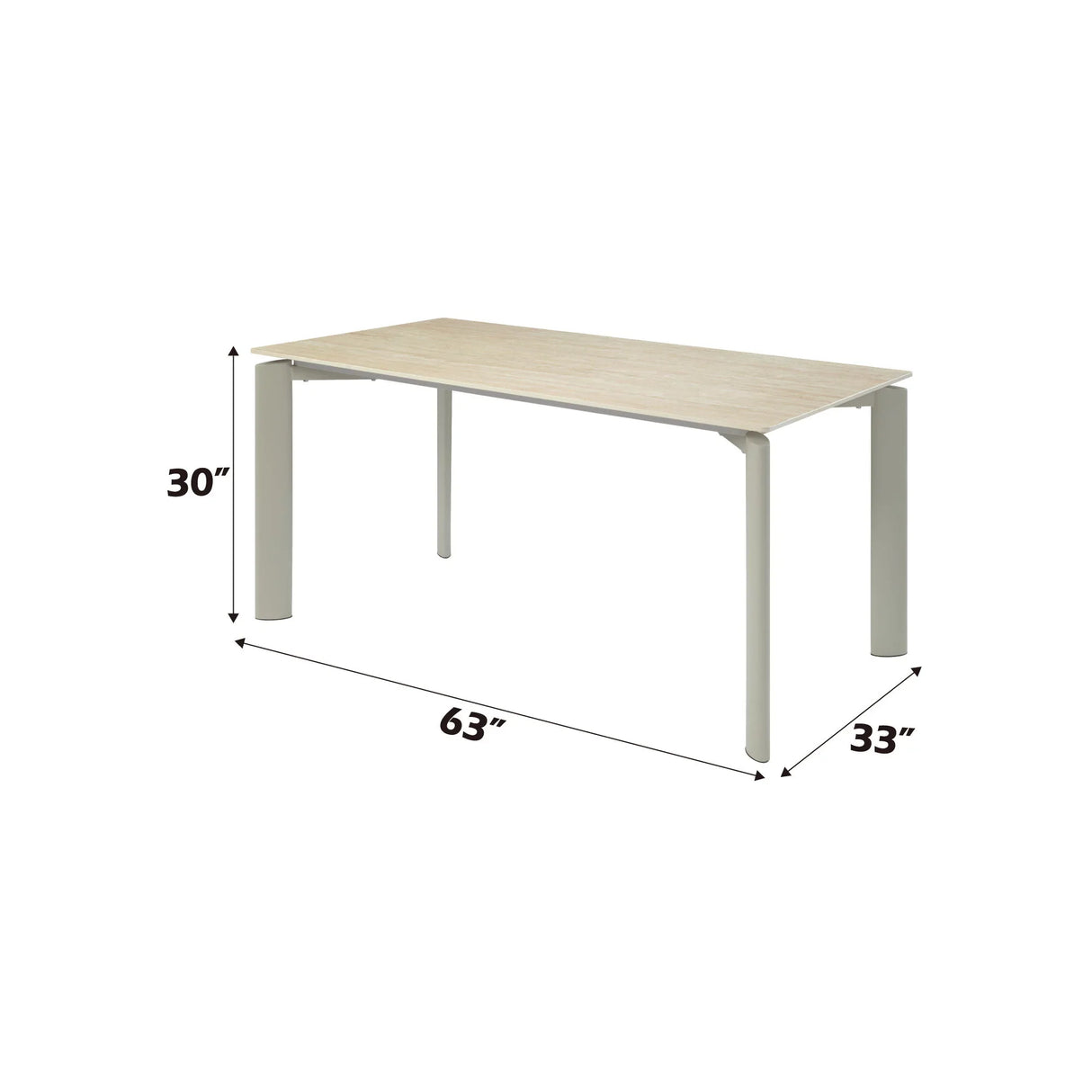 Ingram - Ceramic Top Dining Table - Light Gray - Furniture Home Direct