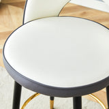 Bar Stool Set Modern Upholstered Two Tone White and Gray - Furniture Home Direct
