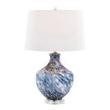 Lotus - Contemporary Table Lamp (Set of 2) - True Navy / Gold / Polished Nickel / Clear Crystal - Furniture Home Direct