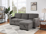 Estelle - Fabric Reversible Sleeper Sectional With Storage Chaise Drop-Down Table 2 Cup Holders And 2 USB Ports - Furniture Home Direct