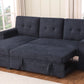 Lucca II - 84.5"W Reversible Sleeper Sectional Sofa with Storage Chaise - Furniture Home Direct