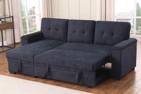 Lucca II - 84.5"W Reversible Sleeper Sectional Sofa with Storage Chaise - Furniture Home Direct