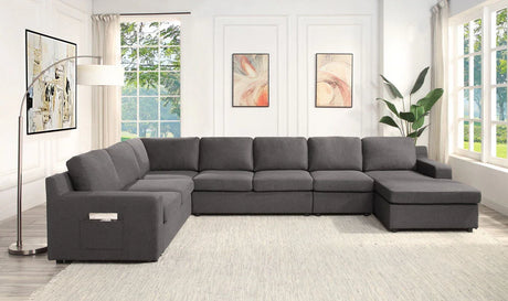 Waylon - Linen Sectional Sofa - Furniture Home Direct