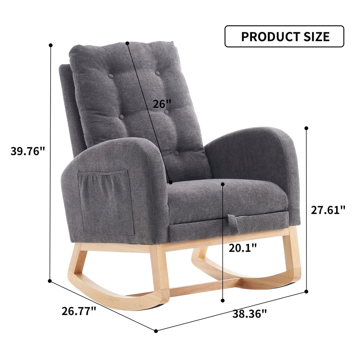 Accent Rocking Chair With Footrest, High Back - Furniture Home Direct