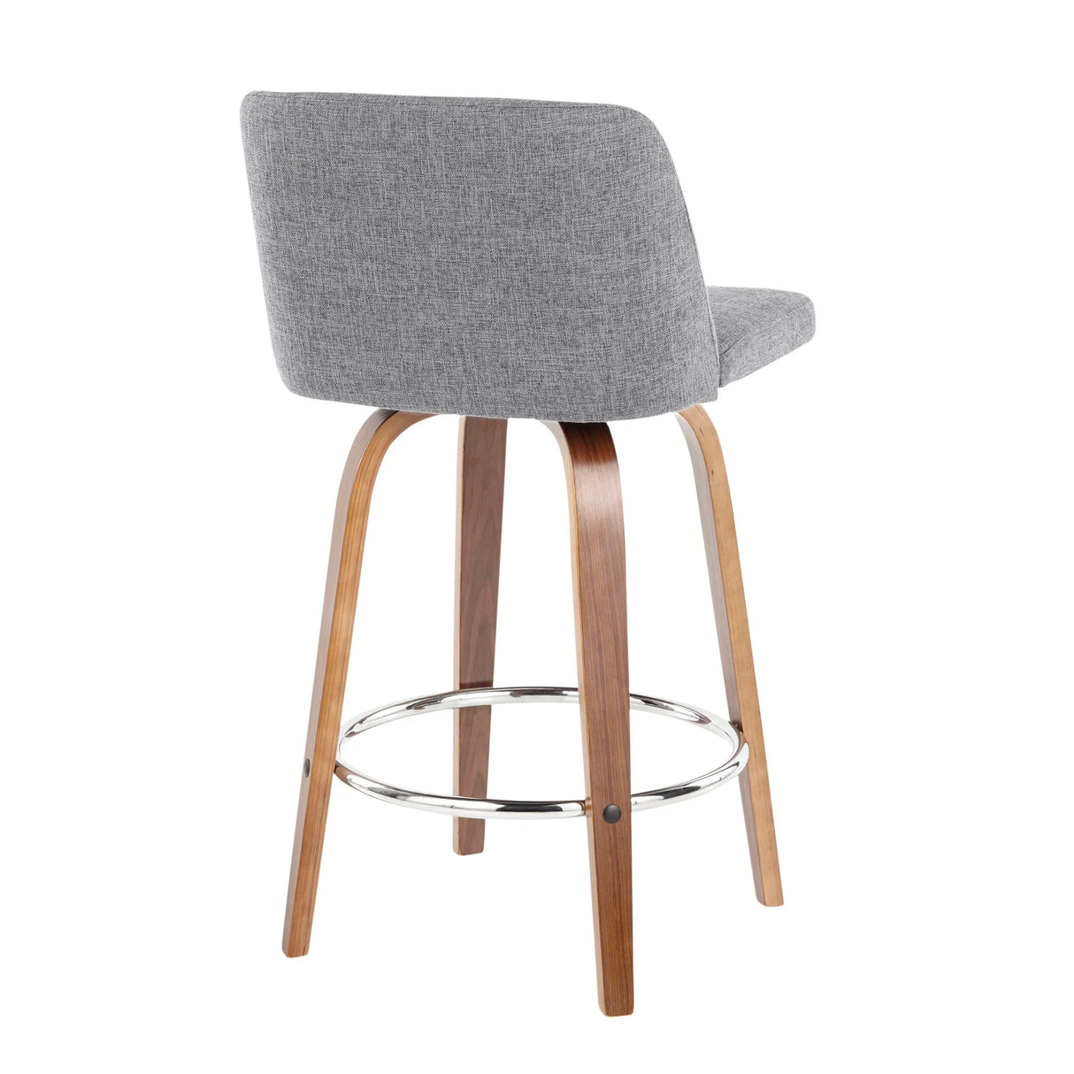 Toriano - Mid-Century Modern Fixed Height Counter Stool With Round Footrest (Set of 2) - Furniture Home Direct