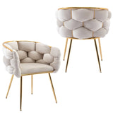 Luxury Modern Simple Leisure Velvet Single Sofa Chair Bedroom Lazy Person Household Dresser Stool Manicure Table Back Chair - Furniture Home Direct
