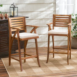 Barstool With Soft Curved Lines And Sturdy Frame (Set of 2) - Brown