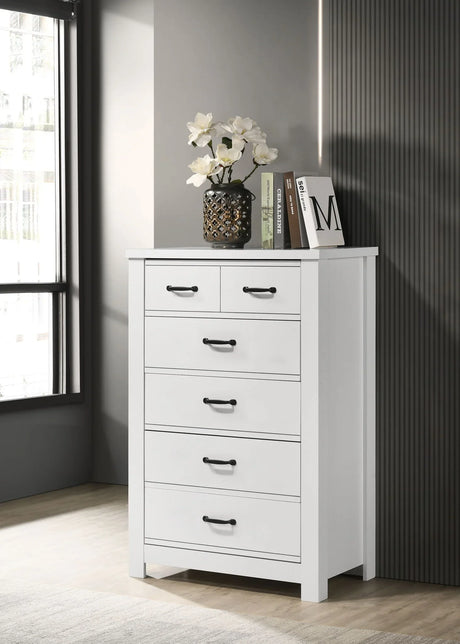 Cassini - 5 Drawer Chest - White - Furniture Home Direct