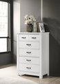Cassini - 5 Drawer Chest - White - Furniture Home Direct
