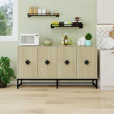Carved 4 Door Sideboard With Storage, Adjustable Shelf - Furniture Home Direct
