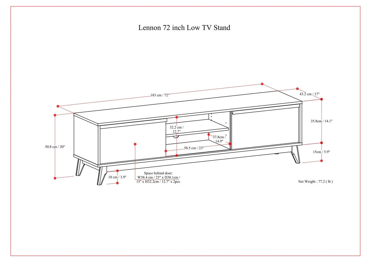 Lennon - Handcrafted Low TV Stand - Furniture Home Direct