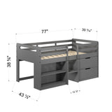 Fabiana - Twin Loft Bed With Storage - Gray - Furniture Home Direct