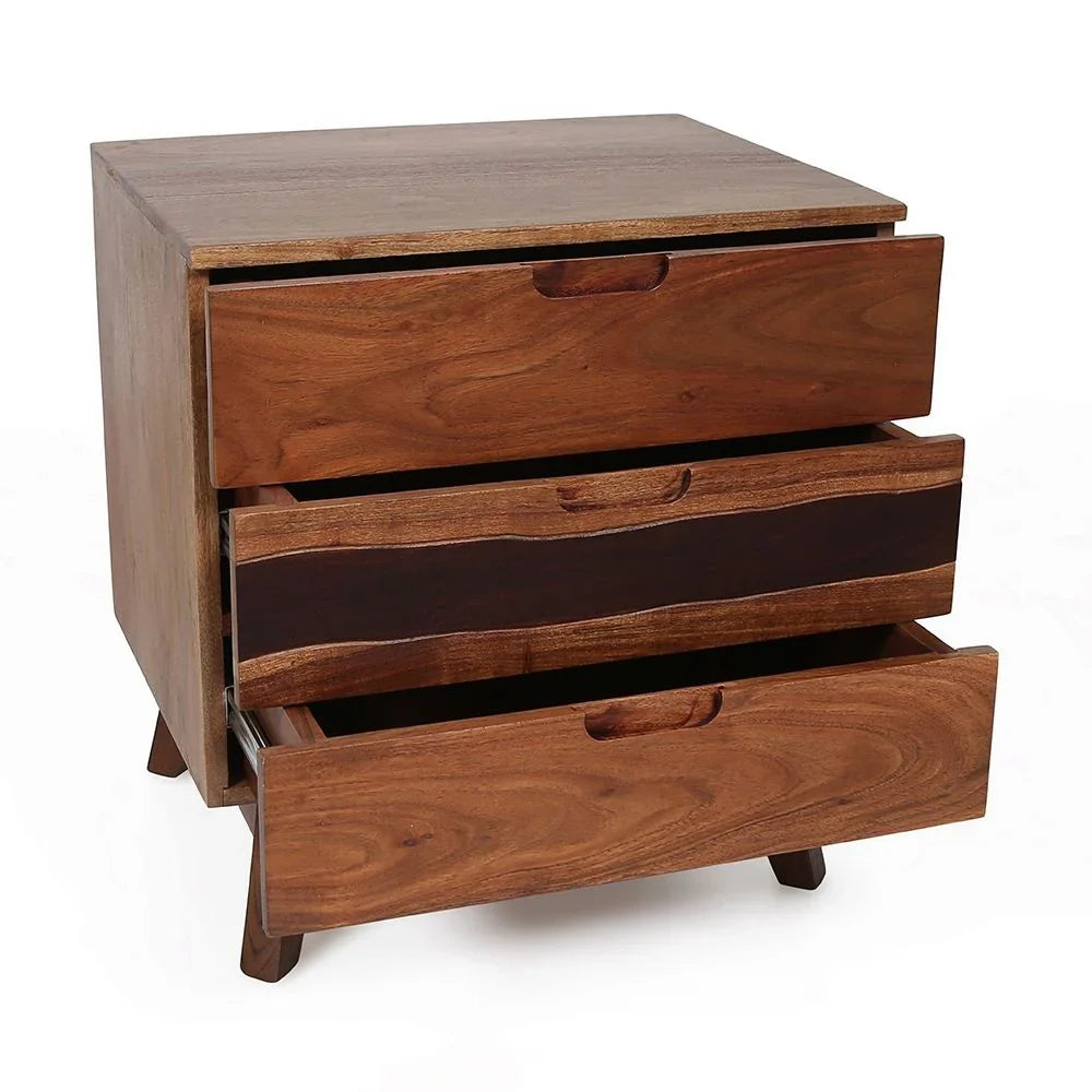 Nightstand Natural Wood - Brown - Furniture Home Direct