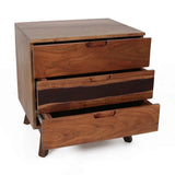Nightstand Natural Wood - Brown - Furniture Home Direct