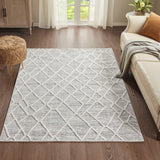 Area Rug Pebble Pattern Machine Made Polyester Gray Cream - Furniture Home Direct