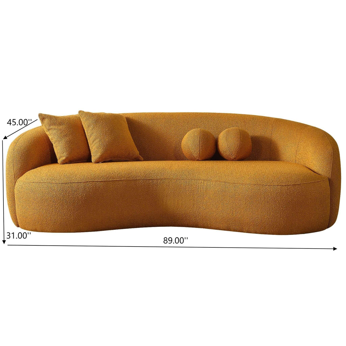 Drake - Japandi Style Curvy Boucle Sofa - Furniture Home Direct