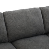 Sectional Sofa, Modular With USB Ports And Ottoman, Grey - Furniture Home Direct