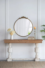 Classic Design Mirror With Baroque Inspired Frame For Bathroom, Entryway Console Lean Against Wall - Furniture Home Direct