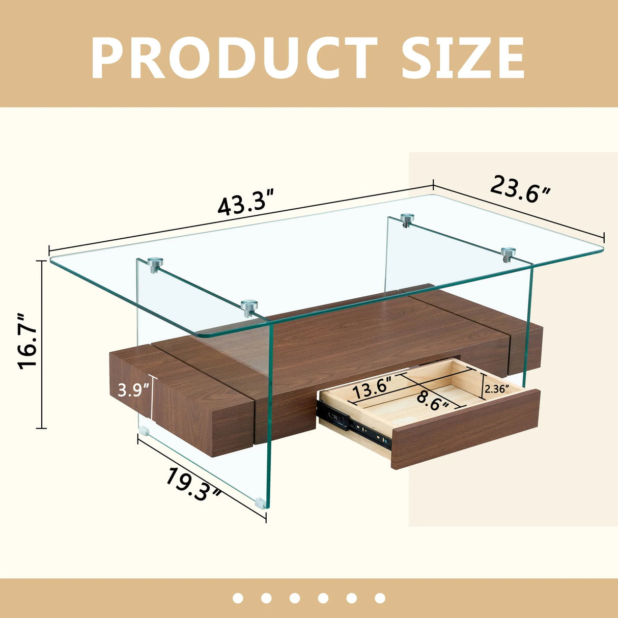 Modern 2 Tier Square Coffee Table, Elegant Marble Pattern - Furniture Home Direct