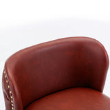 Counter Height Bar Stool Tufted Leather Swivel Burgundy - Furniture Home Direct