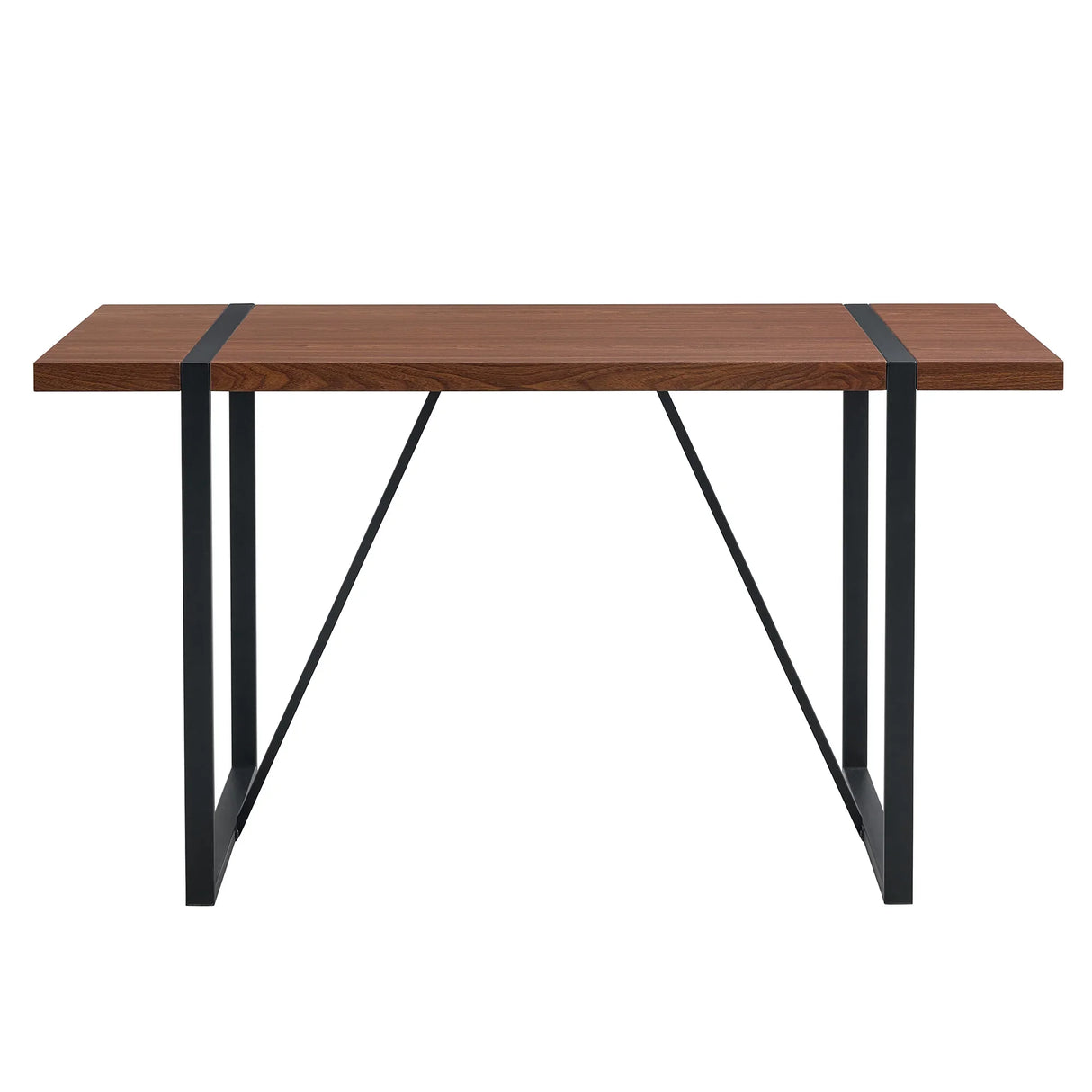 Dining Table Industrial Wood Grain Rectangular Walnut - Furniture Home Direct