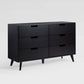 Mid-Century Hans 6 Drawer Dresser With Cut-Out Handles - Furniture Home Direct