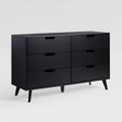 Mid-Century Hans 6 Drawer Dresser With Cut-Out Handles - Furniture Home Direct
