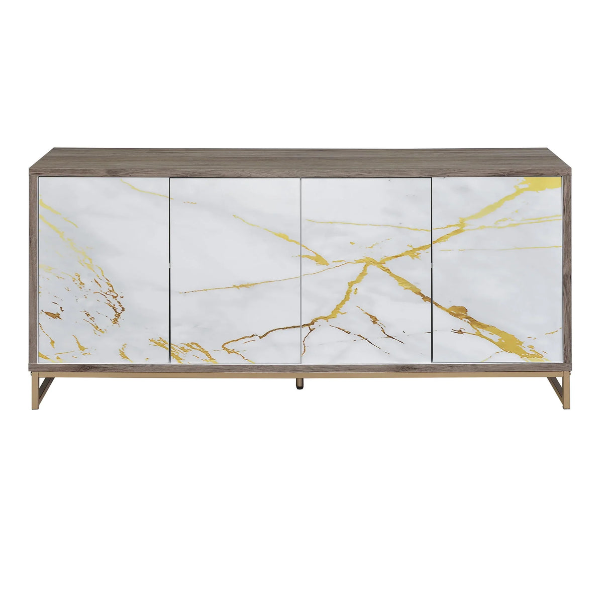 Paavan - Console Cabinet - White / ChampagneChampagne - Furniture Home Direct