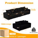 Plush Corduroy 4 Seat Sofa, Modern Comfy Upholstered Sofa Cloud Couch, Deep Seat Couches With Soft Pillows - Furniture Home Direct