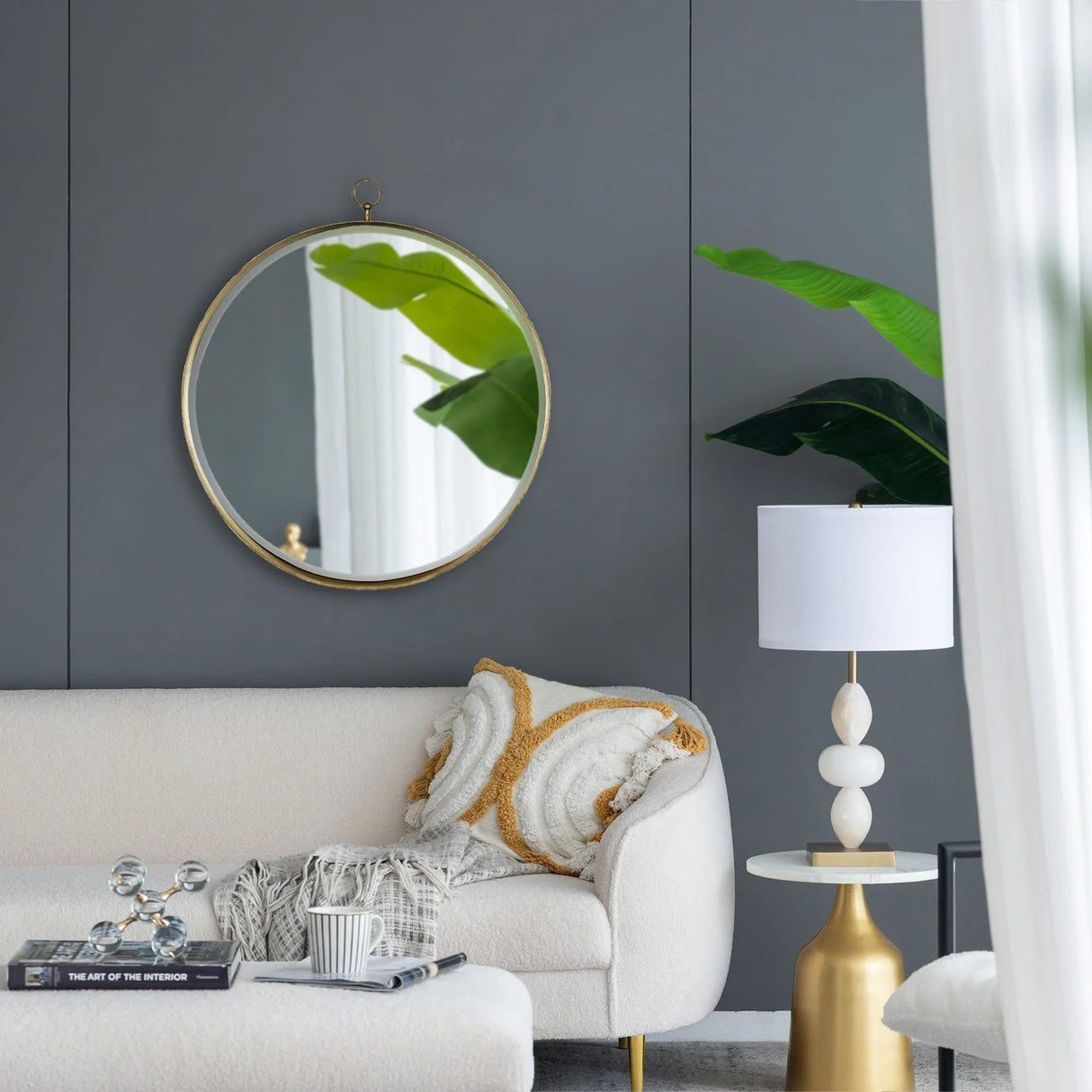 Round Mirror, Circle Mirror With Iron Frame For Living Room Bedroom Vanity Entryway, Hallway - Furniture Home Direct