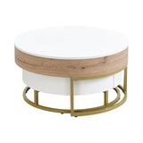 Nesting Coffee Tables Lift Top With 2 Drawers White Natural - Furniture Home Direct