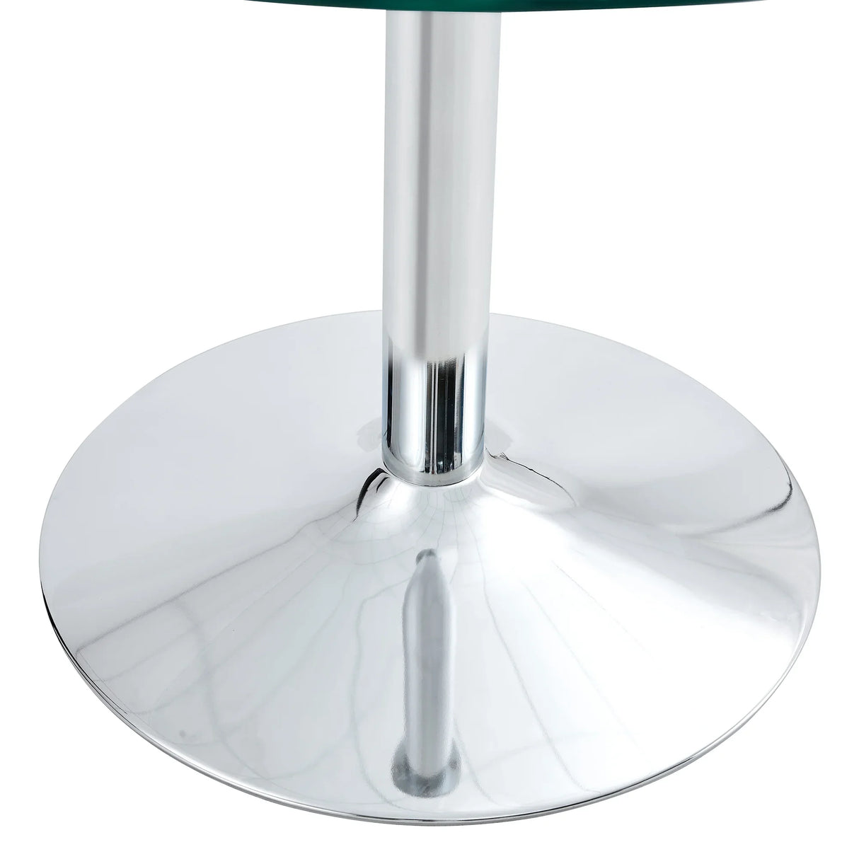 Dining Table Round Glass Top With Chrome Pedestal Silver - Furniture Home Direct