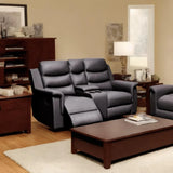 2 Seat Reclining Loveseat With Middle Console Slipcover, Stretch Loveseat Reclining Sofa Covers - Black - Furniture Home Direct