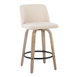 Toriano - Contemporary Fixed-Height Counter Stool & Swivel With Round Footrest (Set of 2) - Furniture Home Direct