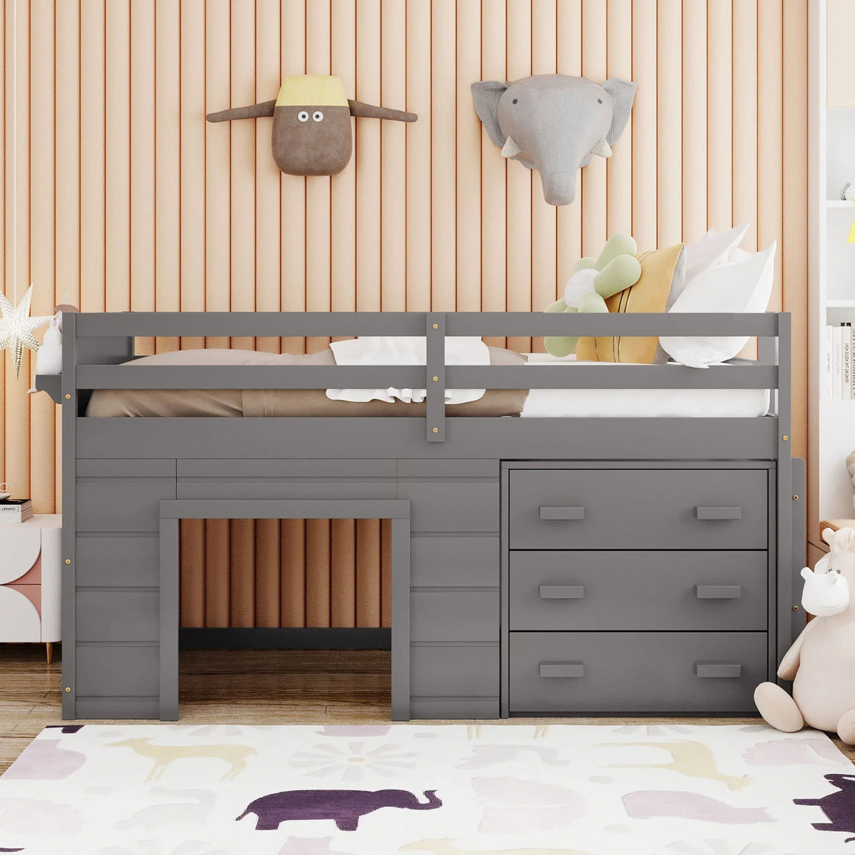 Loft Bed With Cabinet And Shelf - Furniture Home Direct