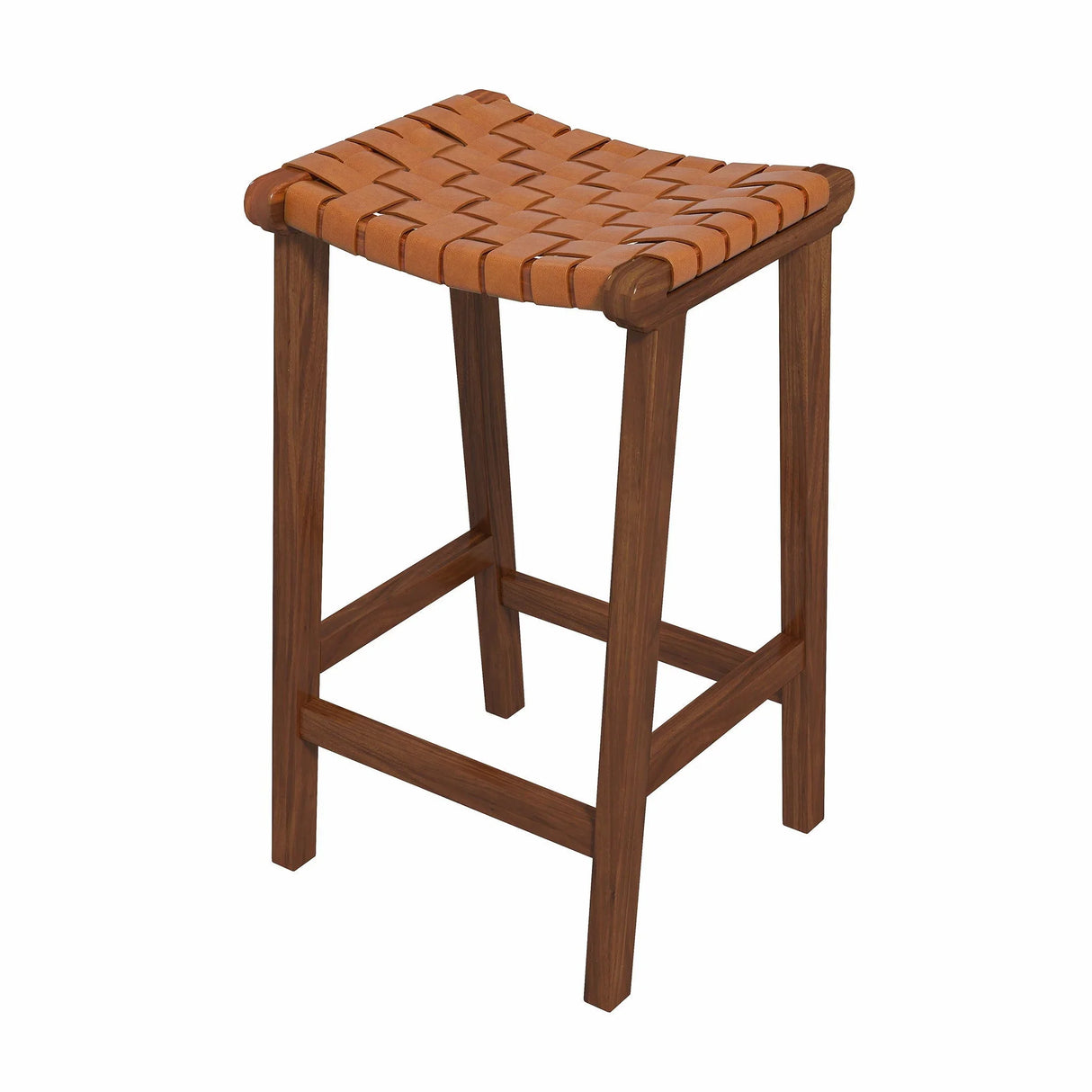 James - Mid-Century Modern Genuine Leather Counter Stool - Furniture Home Direct