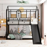 Metal Bunk Bed, Metal Housebed With Slide - Furniture Home Direct