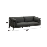 Tadi - Top Grain Leather Loveseat - Black - Furniture Home Direct
