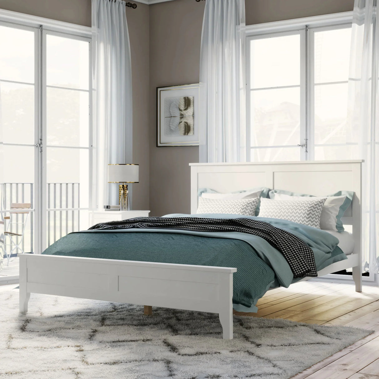 Modern Solid Wood Platform Bed - Furniture Home Direct