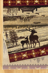 Nature's Nest - 5'3" X 7'3" Lodge Area Rug - Multi / Cream - Furniture Home Direct
