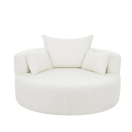 360° Swivel Chair Accent Barrel Chair With Removable Pillows - Furniture Home Direct