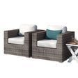 Grade - Club Patio Chair With Sunbrella Cushions Stylish And Durable Outdoor Seating For Ultimate Comfort (Set of 2) - Gray Mix / White - Furniture Home Direct