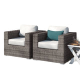 Grade - Club Patio Chair With Sunbrella Cushions Stylish And Durable Outdoor Seating For Ultimate Comfort (Set of 2) - Gray Mix / White - Furniture Home Direct