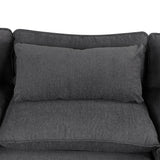 Chenille Cloud Sectional with Ottoman, Charging Ports and Three Back Pillows - Grey - Furniture Home Direct