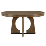 Dining Set Round Table With Four Upholstered Chairs Walnut - Furniture Home Direct